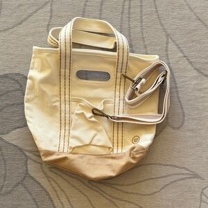 Stylish Cream and Tan Tote Bag